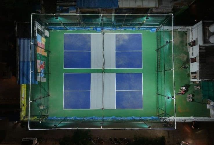 DINKRR drone shot of courts